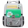 Pelēka skolas mugursoma ar dinozauriem 21 l, 39 cm