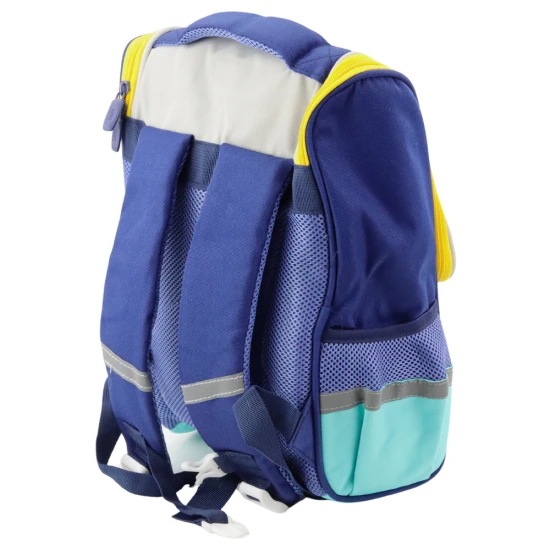 Tumši zila skolas mugursoma ar dinozauru un piekariņu, 21 l Mugursomas