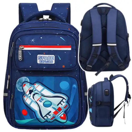 Tumši zila skolas mugursoma bērniem Rocket Space 20 l, 41 cm Mugursomas