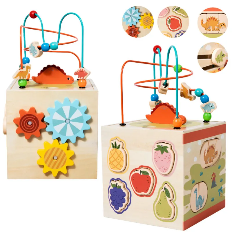 Izglītojošais kubs Sensory Sorter 5 līmeņu koka