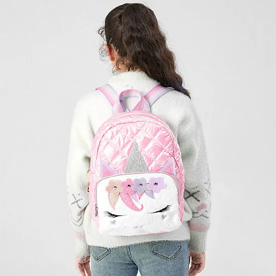 Vaikiška dygsniuota mokyklinė kuprinė Vienaragis 32 cm