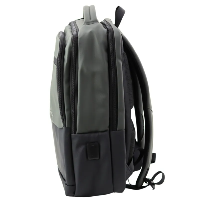 Melna/pelēka mugursoma ar USB 16L 41cm Mugursomas