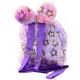 Rožinė/violetinė pliušinė kuprinė Kuprinės