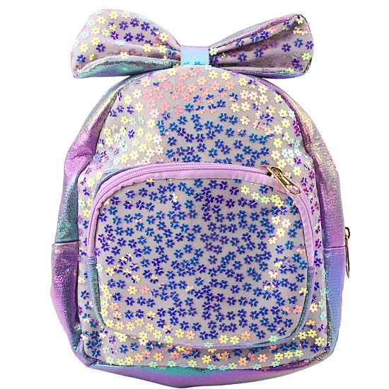 Bērnu violeta mugursoma ar spīdumiem 22 cm, 2,8 l Mugursomas