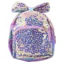 Bērnu violeta mugursoma ar spīdumiem 22 cm, 2,8 l