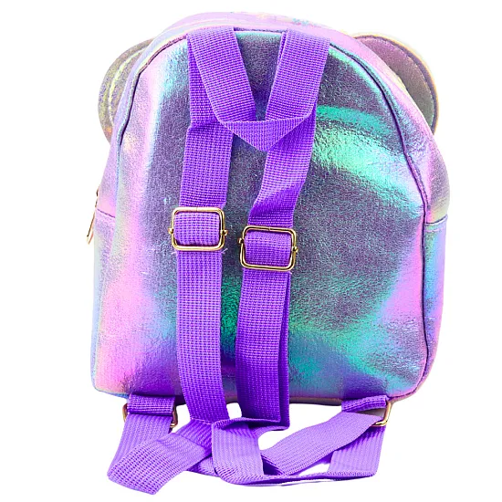 Violeta bērnu mugursoma ar mirdzumiem un peles ausīm 22cm 3L Mugursomas