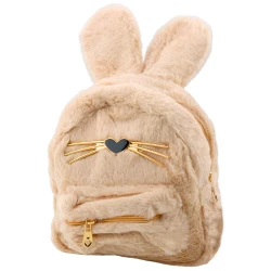 Plīša brūna mugursoma ar truša ausīm 3L 22cm