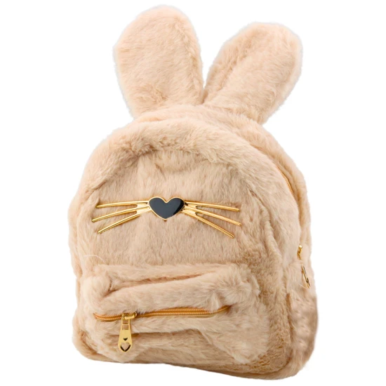 Plīša brūna mugursoma ar truša ausīm 3L 22cm Mugursomas