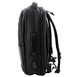 Melna mugursoma ar USB 26 l, 45 cm
