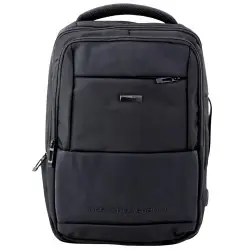 Melna mugursoma ar USB 26 l, 45 cm