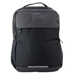 Melna mugursoma ar USB un klēpjdatora kabatu 16 l, 45 cm