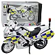 Policijas motocikla metāla lukturi skan balti 1:12