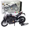 Sporta motocikla metāla lukturi ar sudraba elementiem melnā krāsā V4 1:12