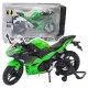 Sporta motocikls Metāliskās gaismas skaņas zaļš 1:12