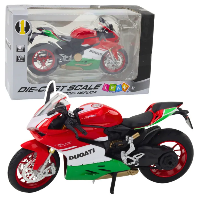 Sporta motocikls Metālisks sarkans Green Lantern Sounds 1:12