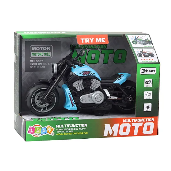 Ar akumulatoru darbināms zils rotaļu motocikls
