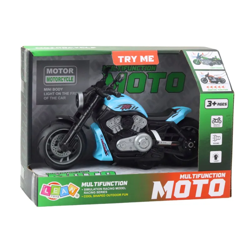 Ar akumulatoru darbināms zils rotaļu motocikls