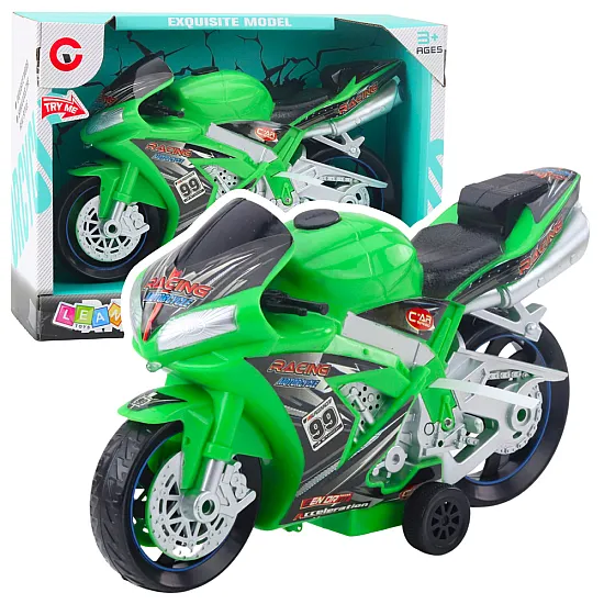Sacīkšu zaļš motocikls