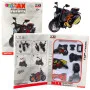 Saliekams metāla motocikls 1:14 ar skrūvgriezi, DIY, melns/oranžs