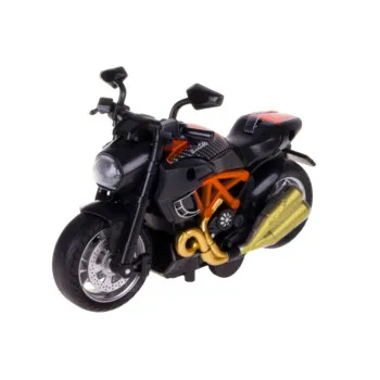 Saliekams metāla motocikls 1:14 ar skrūvgriezi, DIY, melns/oranžs