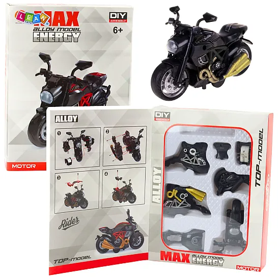 Motocikla montāžas skrūve Metāla 1:14 DIY melni zelta elementi Rotaļlietu motocikli