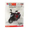 Motocikla montāžas skrūve Metāla 1:14 DIY melni zelta elementi Rotaļlietu motocikli