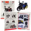 Motocikls, kas samontēts, griežot metālu 1:14 DIY zils