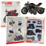 Saliekams metāla motocikls 1:14 ar skrūvgriezi, DIY, melns ar zelta detaļām