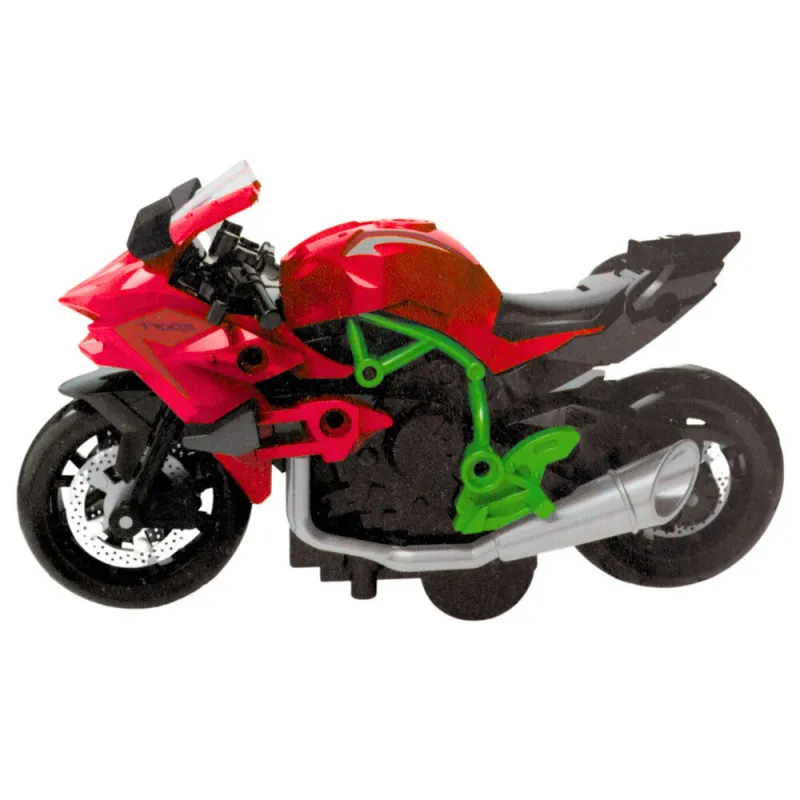 Saliekamais motocikls Skrūve Metāla 1:14 DIY zaļgani sarkanā krāsā