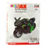 Saliekamais motocikls Skrūve Metāla 1:14 DIY zaļgani sarkanā krāsā