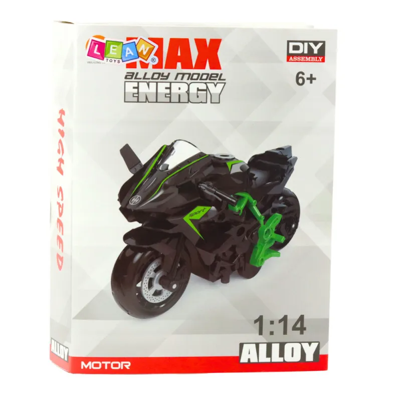 Motocikla montāžas skrūve metāla 1:14 DIY zaļš-zils