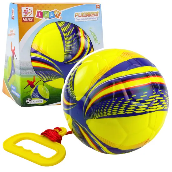 Dzeltena putuplasta bumba ar auklu un rokturi 14cm Galda un sporta spēles