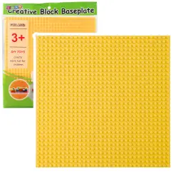 Būvkonstrukciju dēlis klucīšiem dzeltens 25,5x25,5 cm