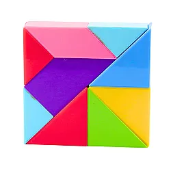 Magnētiskie Tangram bloki Krāsainas puzles uzlīmes 9 gab.