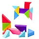 Magnētiskie Tangram bloki Krāsainas puzles uzlīmes 9 gab.