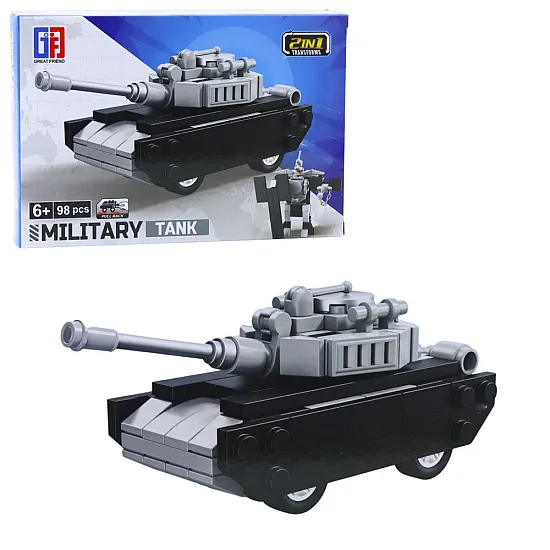 2-in-1 Celtniecības ķieģeļi Militārie transportlīdzekļi Transporta robots