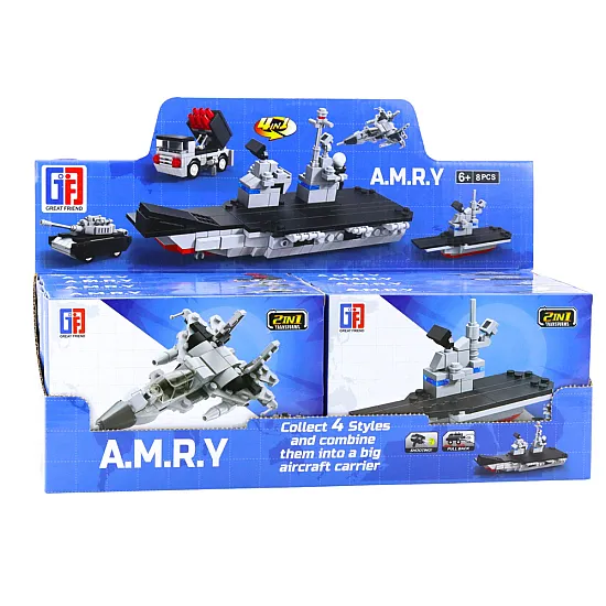 2-in-1 Celtniecības ķieģeļi Militārie transportlīdzekļi Transporta robots