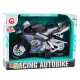 Melns un zils motocikls
