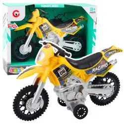 Dzeltens motokrosa velosipēds