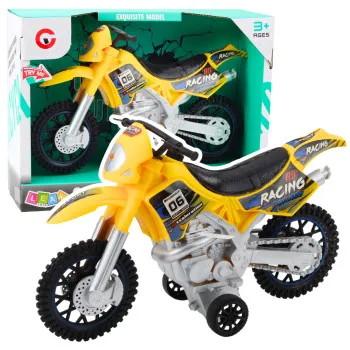 Dzeltens motokrosa velosipēds