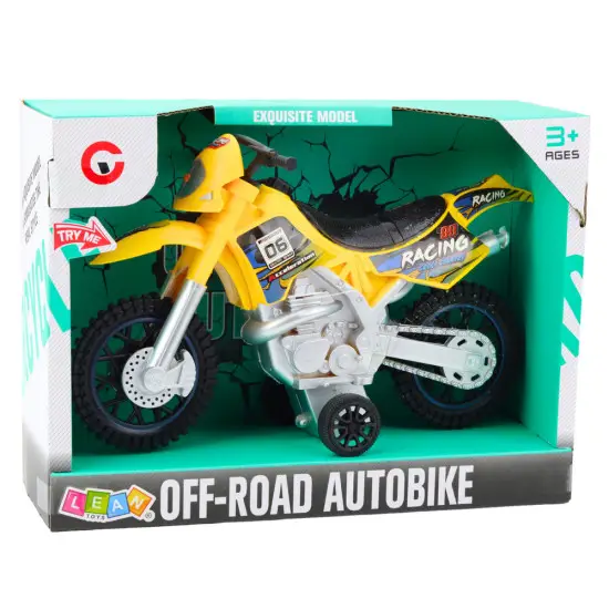 Dzeltens motokrosa velosipēds