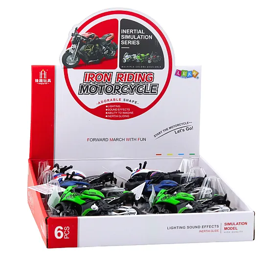 Sporta motocikls ar gaismām un skaņām