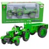 Metāla lauksaimniecības traktors ar piekabi zaļš 1:18