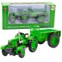 Metāla lauksaimniecības traktors ar piekabi zaļš 1:18