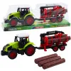 Lauksaimniecības traktors ar HDS piekabi baļķu pārvadāšanai