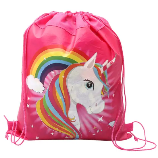 Rozā soma vienradža čībām Unicorn Rainbow, 35 x 27 cm Mugursomas