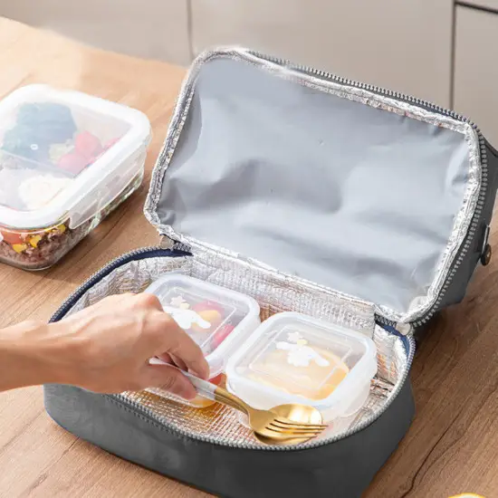 Pelēka pusdienu soma ar regulējamu siksnu, 27 cm Mugursomas