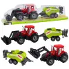 Traktors ar iekrāvēju un lauksaimniecības preses komplektu Sarkans