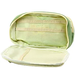 Zaļš skolas penālis ar kabatām 22 cm