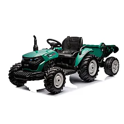HC-306 Akumuliatorinis traktorius su priekaba Tamsiai žalia 24V